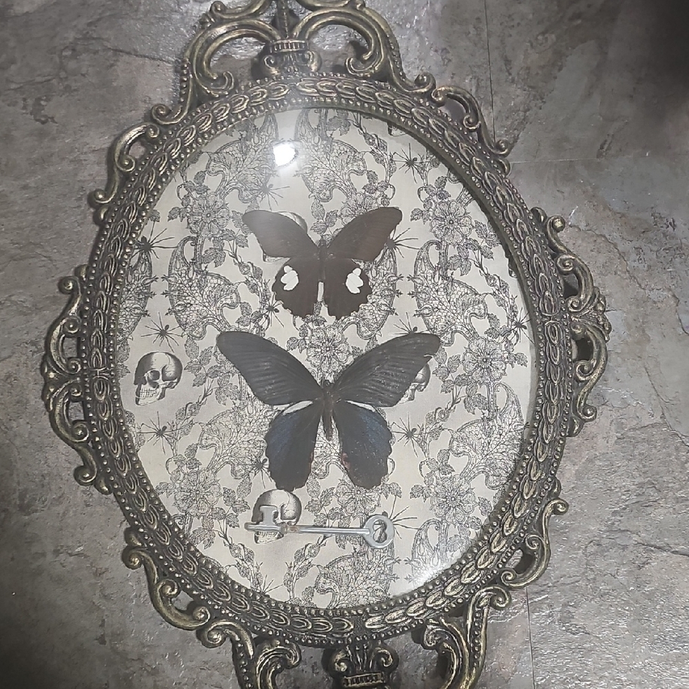 Ornate Vintage-Style Butterfly Wall Art in Antique Metal